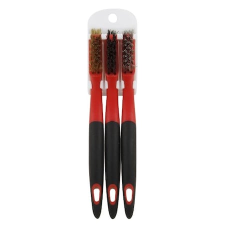 Warner 3Pack Mini Brush Set, SS, Brass, Nylon 11123